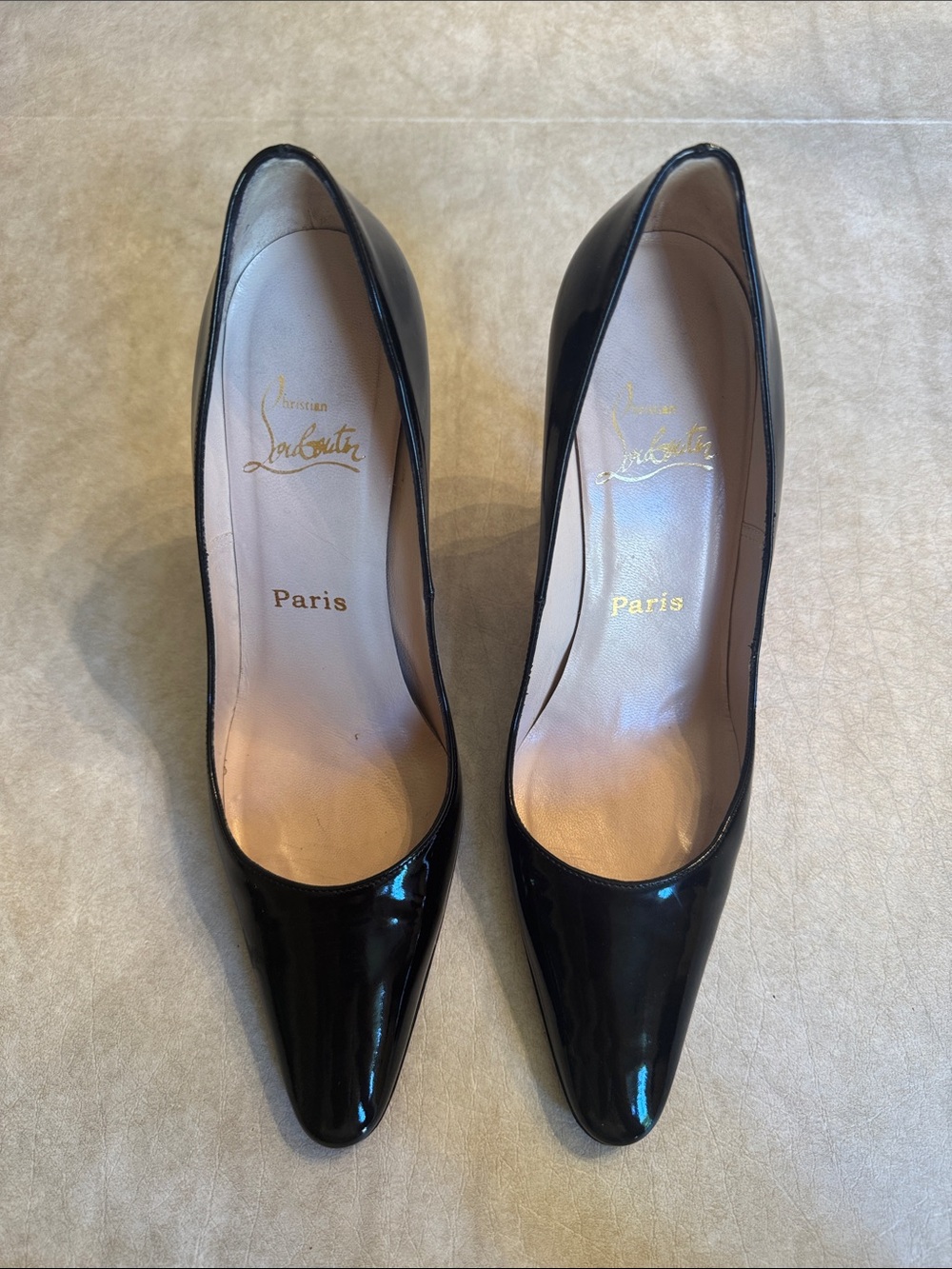 Christian Louboutin Black Patent Pumps - Picture 2 of 8
